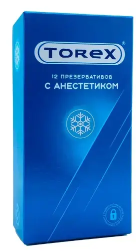 ТОРЕКС презервативы с анестетиком N12 +12 пакетов для утилизации (БЕРГУС, РФ)