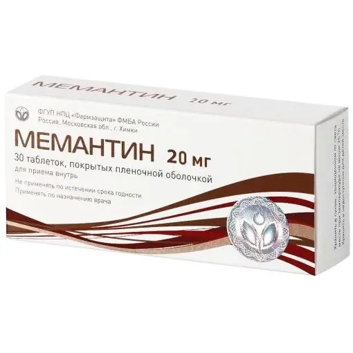 МЕМАНТИН табл. п.п.о. 20мг N30 (Фармзащита НПЦ ФГУП, РФ)