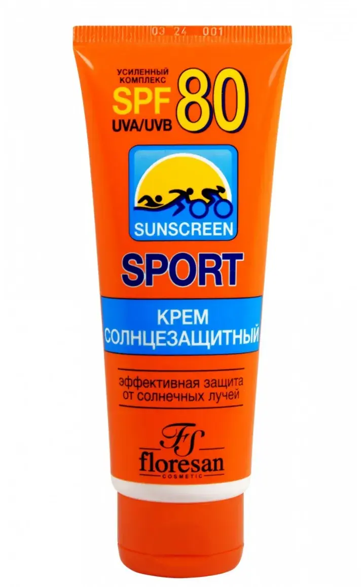 ФЛОРЕСАН Спорт крем солнцезащит SPF80 (Ф109) 60мл (Флоресан, РФ)