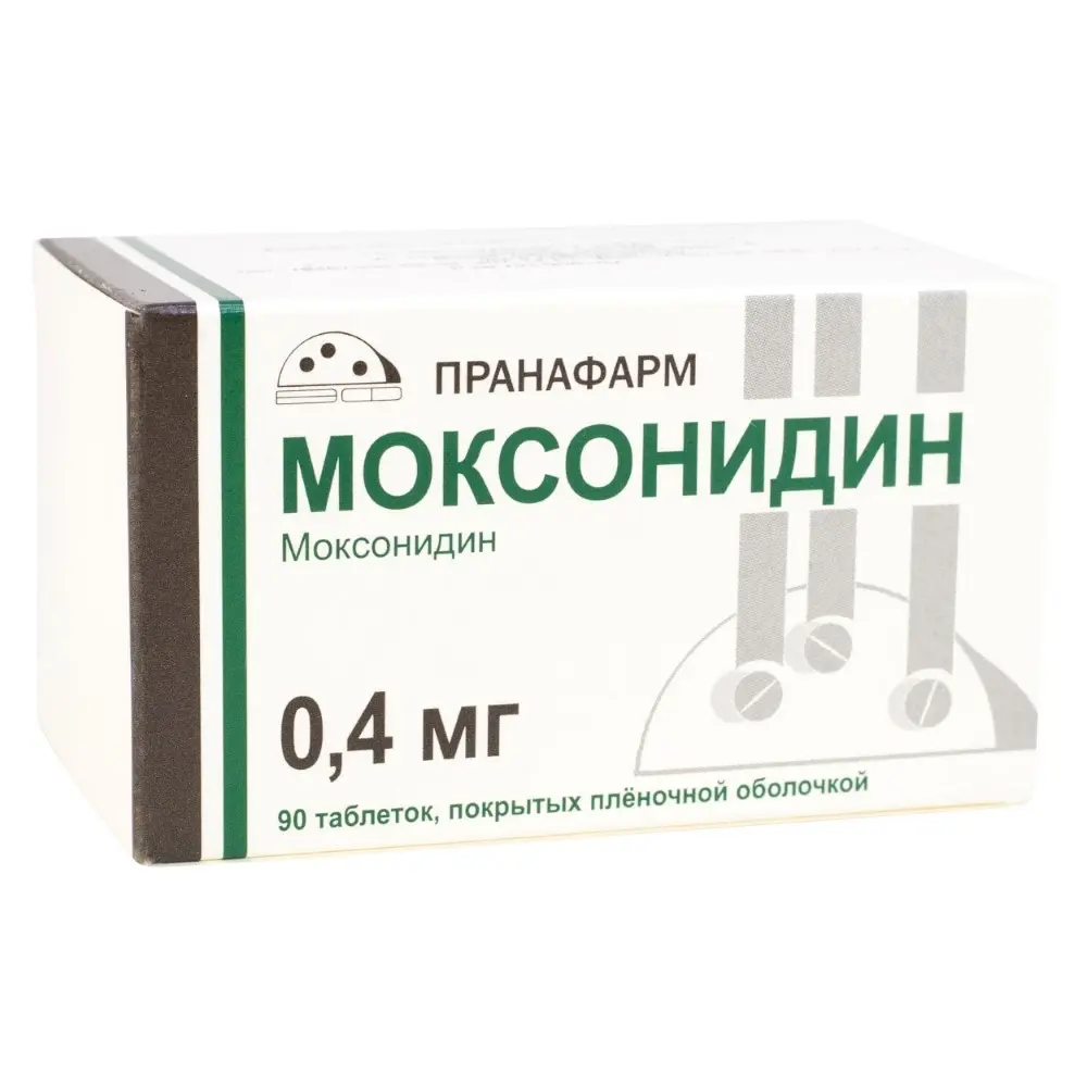 МОКСОНИДИН табл. п.п.о. 0.4мг N90 (Пранафарм, РФ)