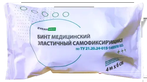 БИНТ САМОФИКСИРУЮЩИЙ Эластичный 6х400см (Эвтекс, РФ)