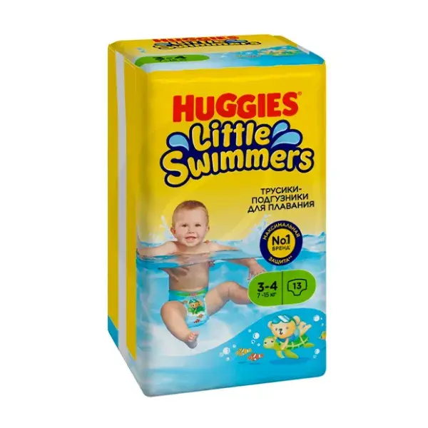 ХАГГИС подгузники-трусики для плавания Little Swimmers 7-15кг р.3-4 N13 (Кимберли Кларк, США)