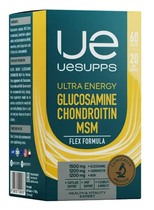 ГЛЮКОЗАМИН+ХОНДРОИТИН+МСМ Уесаппс Ультра Энерджи (UESUPPS Ultra Energy) табл. N60 (Ультра Энерджи Сапплементс Трэйдинг, ОАЭ)