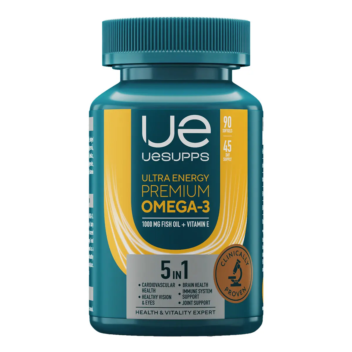 ОМЕГА-3 Уесаппс Ультра Энерджи (UESUPPS Ultra Energy) Премиум капс. (банк.) 1.405г N90 (Ультра Энерджи Сапплементс Трэйдинг, ОАЭ)