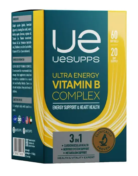 ВИТАМИН В КОМПЛЕКС Уесаппс Ультра Энерджи (UESUPPS Ultra Energy) капс. N60 (Ультра Энерджи Сапплементс Трэйдинг, ОАЭ)