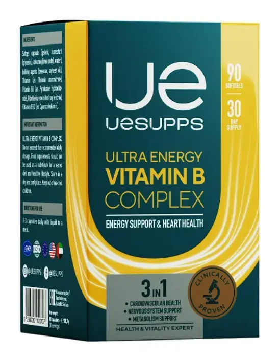 ВИТАМИН В КОМПЛЕКС Уесаппс Ультра Энерджи (UESUPPS Ultra Energy) капс. N90 (Ультра Энерджи Сапплементс Трэйдинг, ОАЭ)