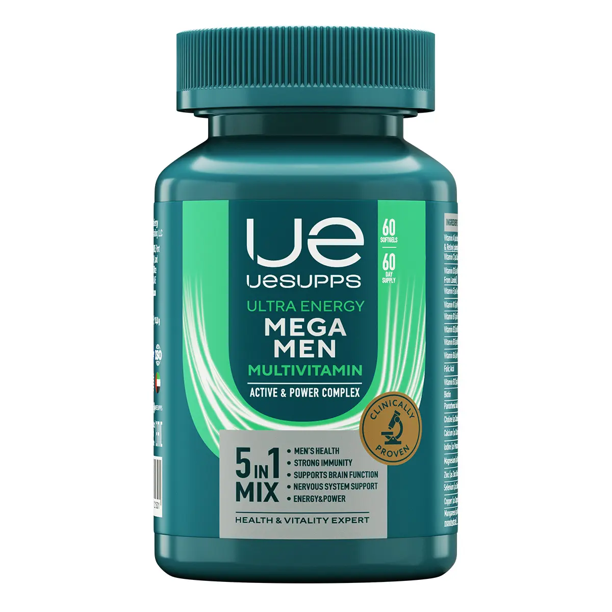 МЕГА МЕН МУЛЬТИВИТАМИН Уесаппс Ультра Энерджи (UESUPPS Ultra Energy) капс. N60 (Ультра Энерджи Сапплементс Трэйдинг, ОАЭ)