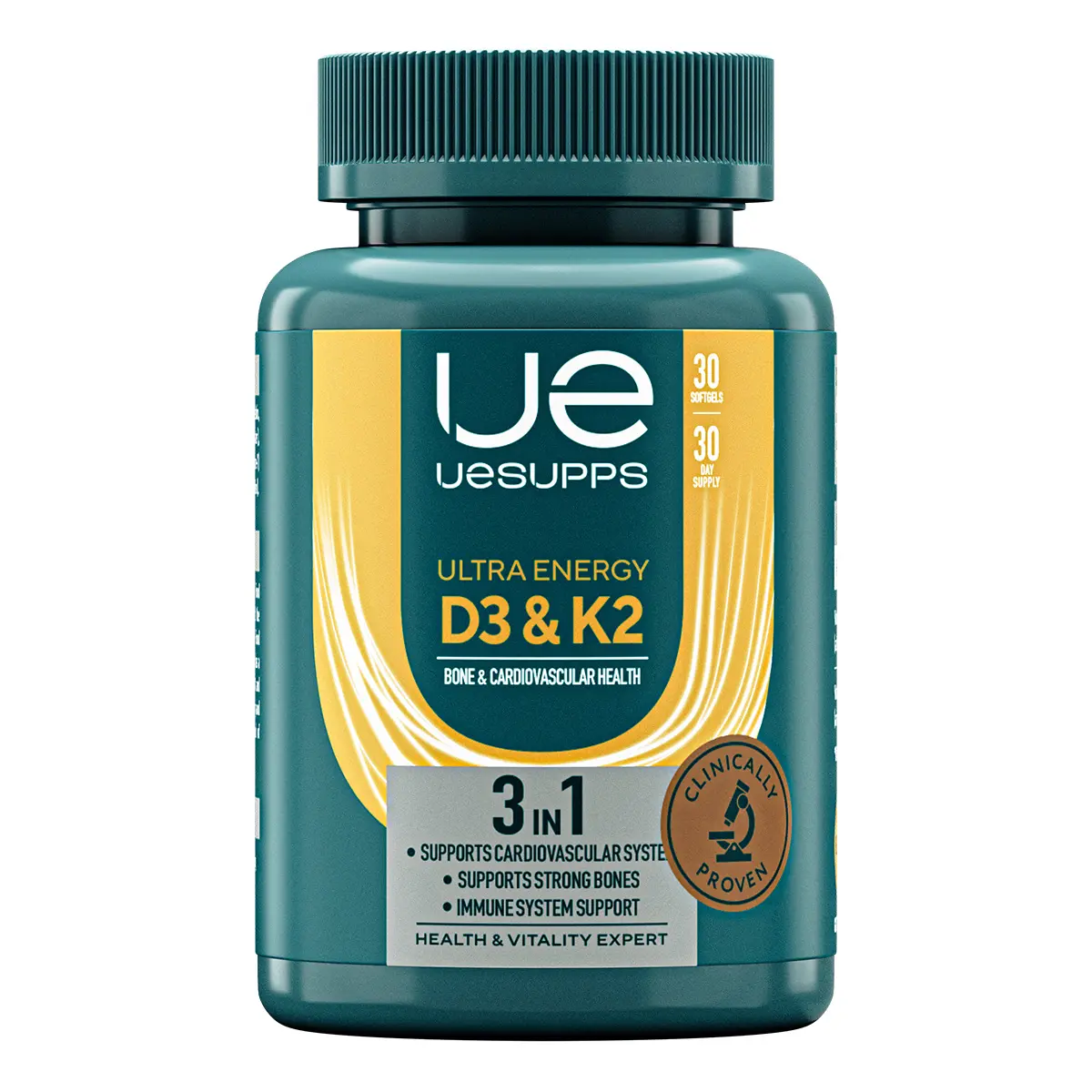 ВИТАМИН Д3+К2 Уесаппс (Uesupps) капс. 2 000МЕ - 0.43г N30 (Ультра Энерджи Сапплементс Трэйдинг, ОАЭ)