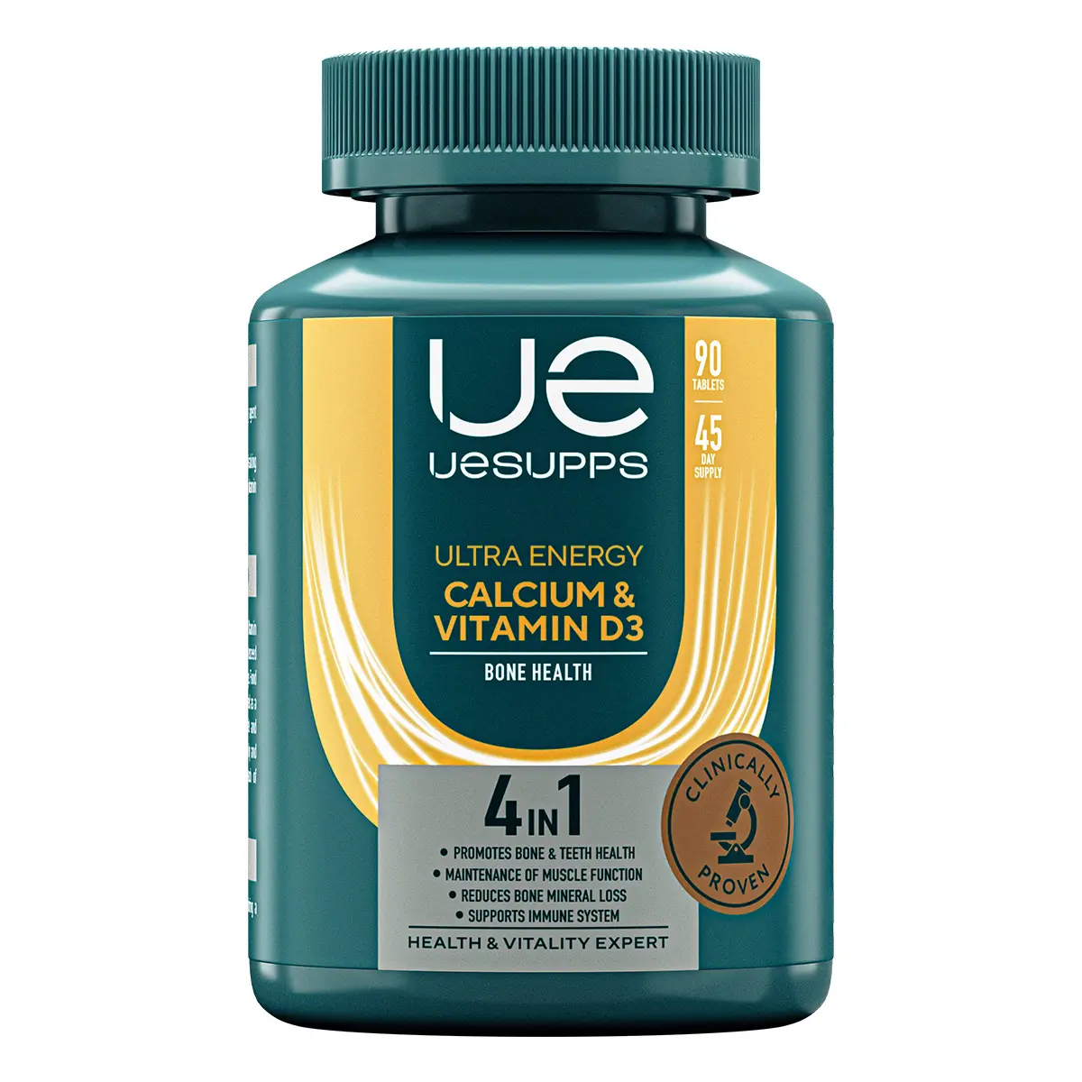 КАЛЬЦИЙ+ВИТАМИН Д3 Уесаппс Ультра Энерджи (UESUPPS Ultra Energy) табл. 1.7г N90 (Ультра Энерджи Сапплементс Трэйдинг, ОАЭ)
