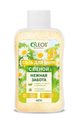 ОЛЕОС соль-пена д/ванн Нежная забота 425г (Олеос, РФ)