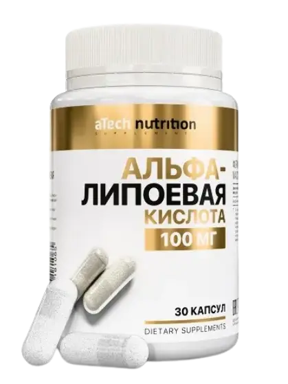 АЛЬФА-ЛИПОЕВАЯ КИСЛОТА Атеч Нутритион (Atech nutrition) капс. 0.45г N30 (Арсенал Атлета, РФ)