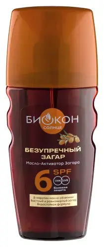БИОКОН масло д/загара SPF6 активатор 160мл (Биокон Плюс НПО, РФ)