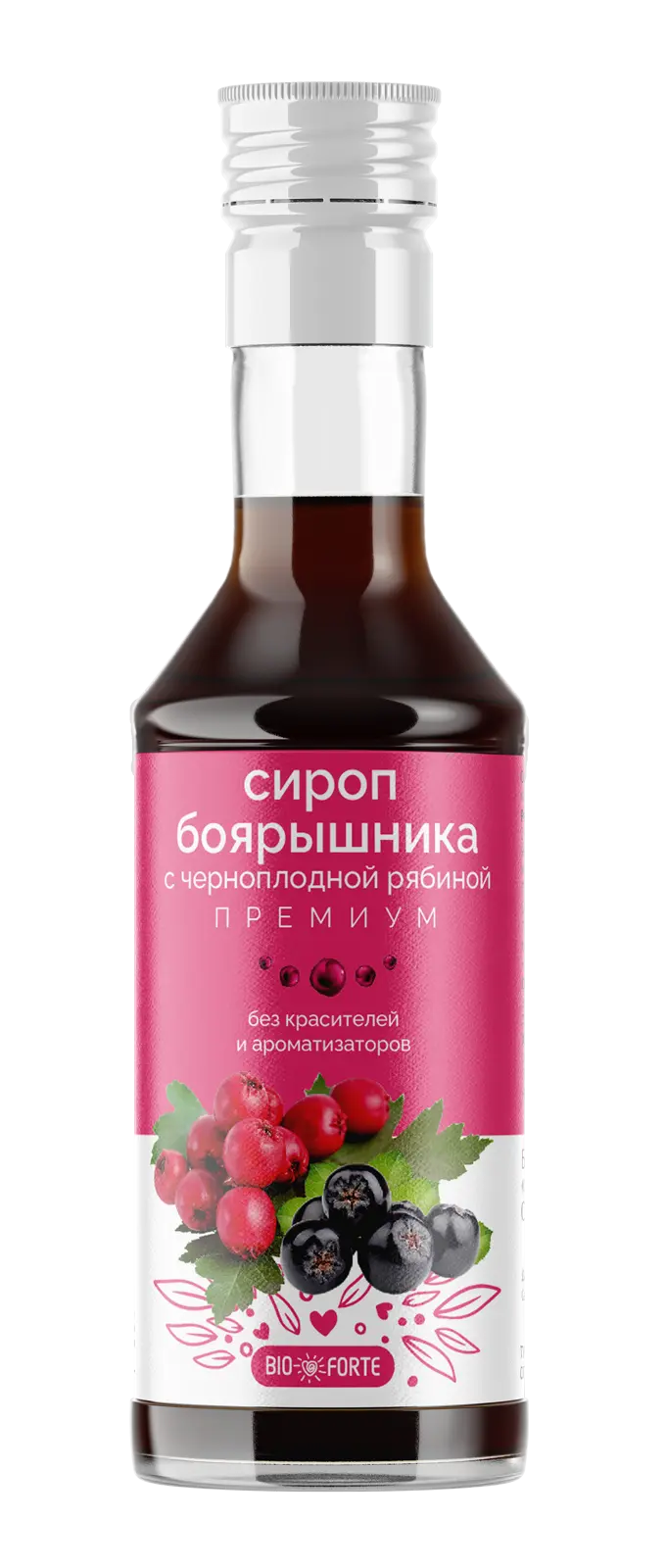 БОЯРЫШНИК С ЧЕРНОПЛОДНОЙ РЯБИНОЙ сироп (фл.) 250мл (Биоинвентика, РФ)