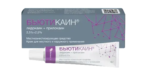 БЬЮТИКАИН крем д/наружн. прим. 2.5%+2.5% - 5г N1 (ФАРМТЕК, РФ)