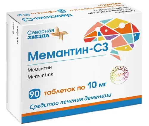МЕМАНТИН табл. п.п.о. 10мг N90 (Северная звезда НАО, РФ)