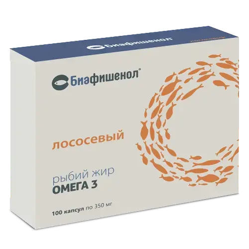 РЫБИЙ ЖИР Омега-3 Биафишенол Лососевый капс. 0.35г N100 (ЛетоФарм, РФ)