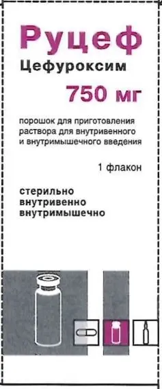 РУЦЕФ пор. д/р-ра для в/в и в/м введ. (фл.) 750мг N1 (Красфарма, РФ)