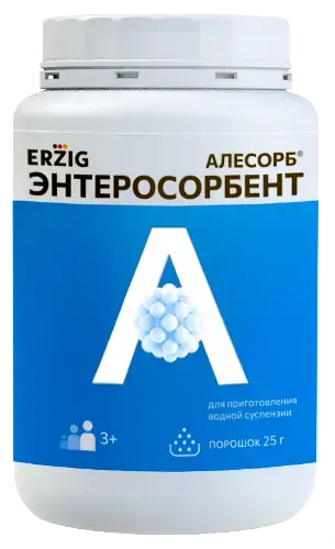 АЛЕСОРБ ЭНТЕРОСОРБЕНТ  3+ пор. д/сусп.  внутр. (банк.) 25г N1 (Фармацевтическая Фабрика, РФ)
