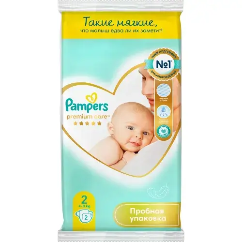 ПАМПЕРС подгузники детские Premium Care 4-8кг р.мини 2 N2 (ПРОКТЕР & ГЕМБЛ , РФ)