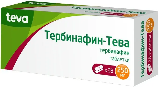ТЕРБИНАФИН табл. 250мг N28 (ТЕВА, ИЗРАИЛЬ/МАЛЬТА)