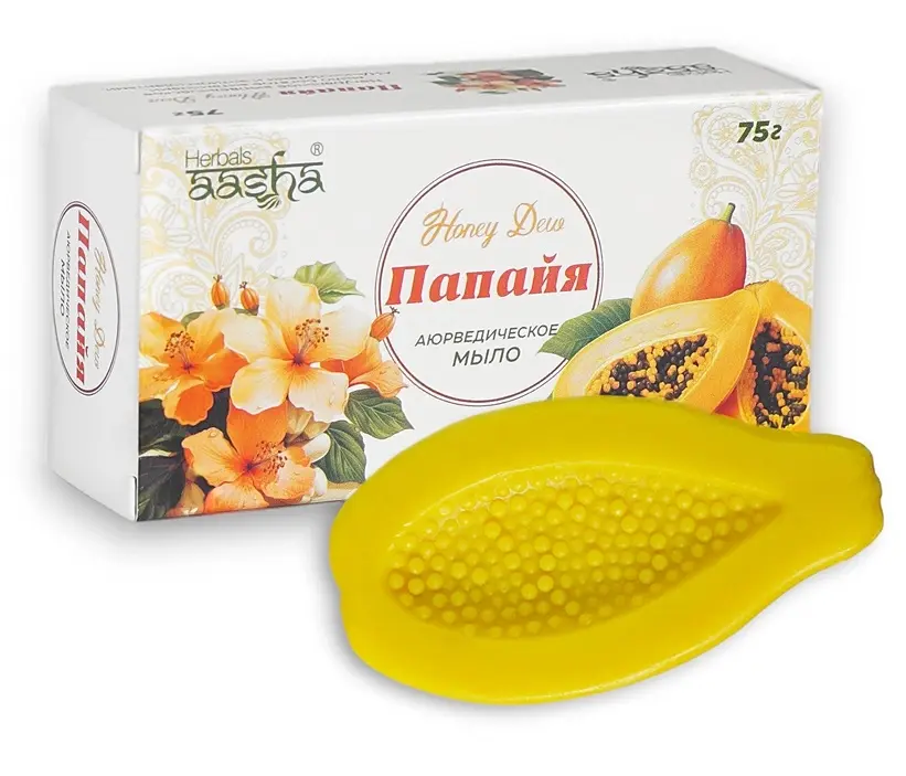 ААША ХЕРБАЛС (AASHA HERBALS) мыло 75г Мёд/Папайя (Косме Дрим Интернатионал, ИНДИЯ)