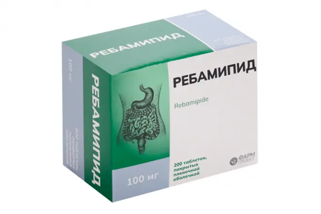 РЕБАМИПИД табл. п.п.о. 100мг N200 (ФАРМПРОЕКТ, РФ)