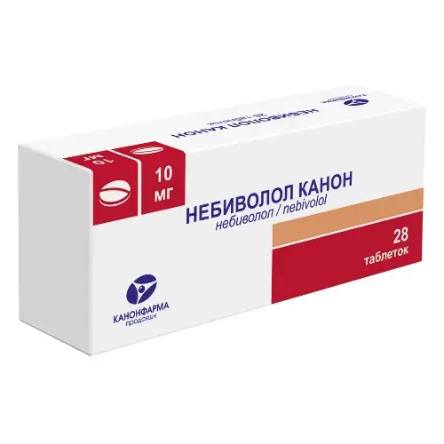 НЕБИВОЛОЛ табл. 10мг N28 (КАНОНФАРМА, РФ)