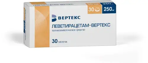 ЛЕВЕТИРАЦЕТАМ табл. п.п.о. 250мг N30 (ВЕРТЕКС, РФ)