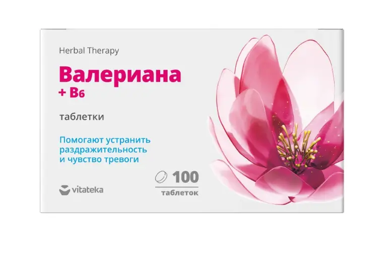 ВАЛЕРИАНА +В6 Витатека табл. п.о. 0.12г N100 (Фармацевтическая Фабрика, РФ)