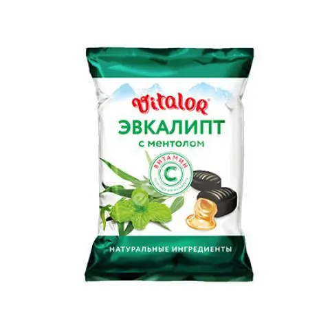 ВИТАЛОР с вит С карамель леденцовая 60г N1 Эвкалипт/ментол (Гуслица/Асгард ООО, РФ)