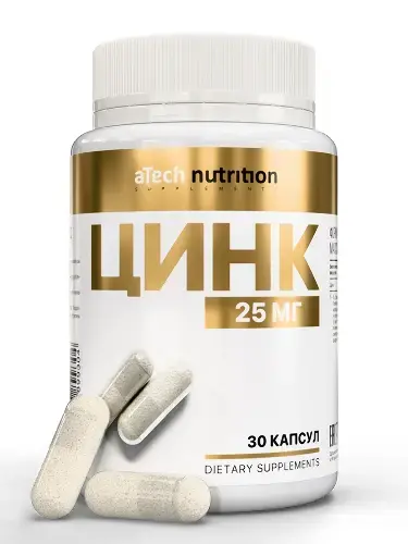 ЦИНК Атеч Нутритион (Atech nutrition) капс. (банк.) 0.62г N30 (Арсенал Атлета, РФ)