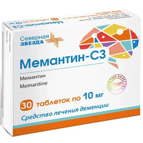 МЕМАНТИН табл. п.п.о. 10мг N30 (Северная звезда НАО, РФ)