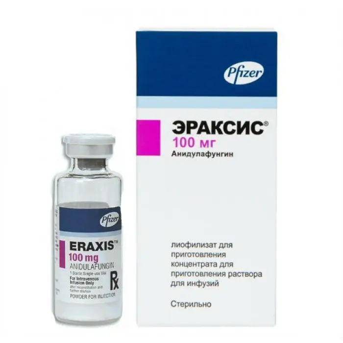 ЭРАКСИС лиоф. д/конц. для р-ра д/инф. (фл.) 100мг N1 (ПФАЙЗЕР, США)