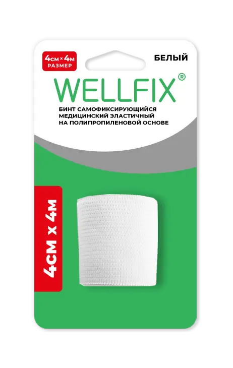 БИНТ КОГЕЗИВНЫЙ Самофиксирующийся 4х400см бел (Интертекс, РФ)
