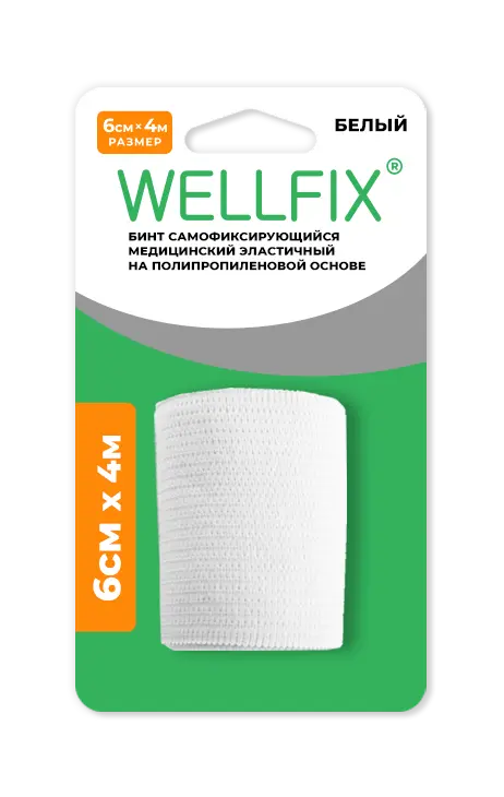 БИНТ КОГЕЗИВНЫЙ Самофиксирующийся 6х400см (Интертекс, РФ)