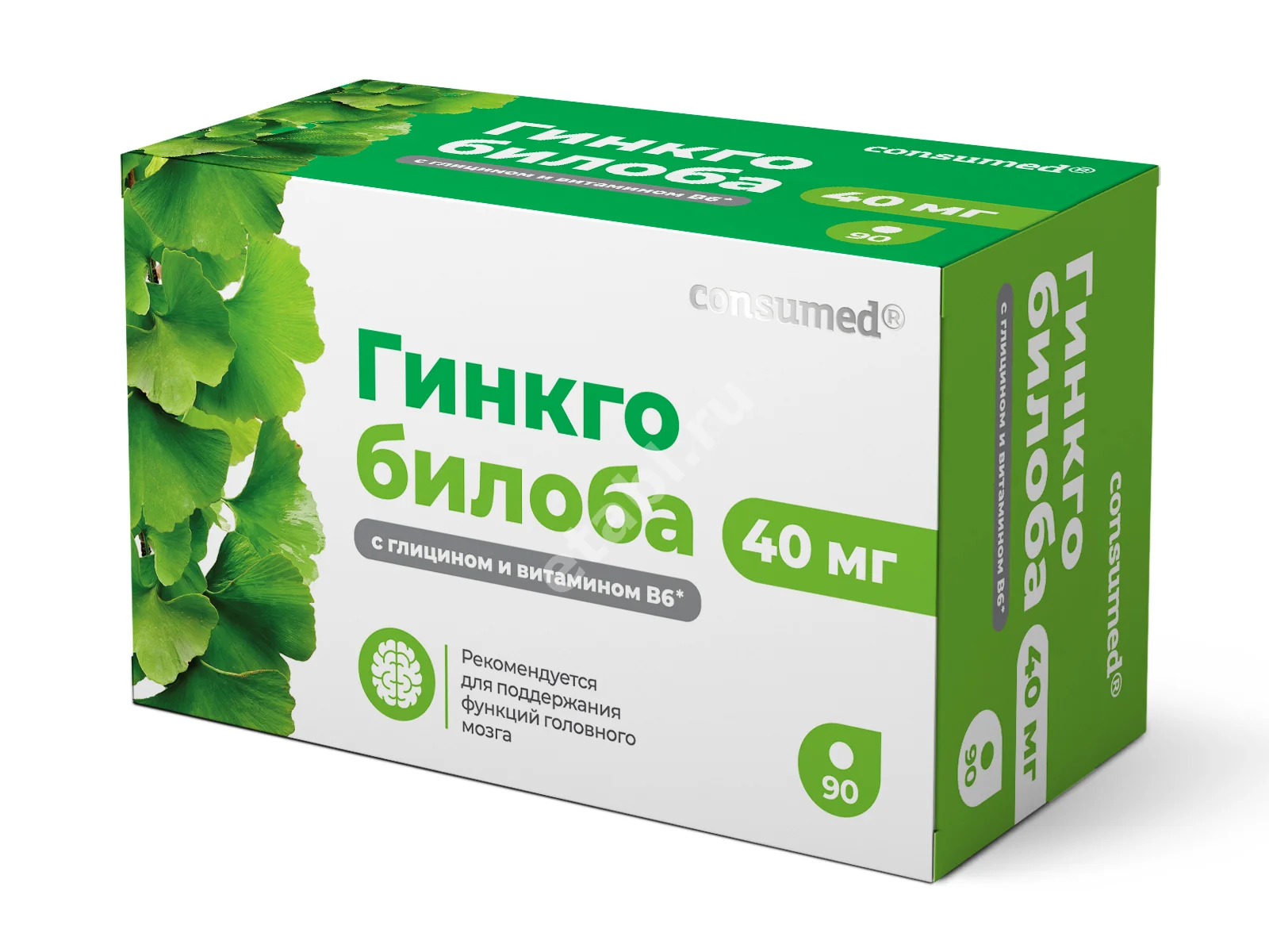 ГИНКГО БИЛОБА 40 + ГЛИЦИН + В6 табл. 0.2г N90 (Грин Сайд, РФ)