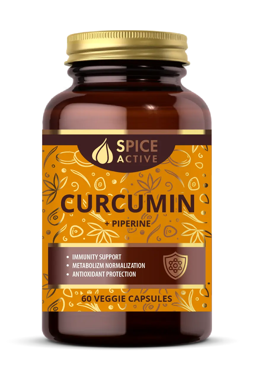 КУРКУМИН С ПИПЕРИНОМ Спайс Актив (Spice Active) капс. 0.53г N60 (Примеа Лимитед, ВЕЛИКОБРИТАНИЯ)