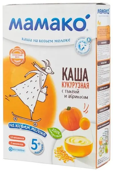 МАМАКО каша мол. кукуруз 200г Тыква/Абрикос (Флори д.о.о., СЕРБИЯ)