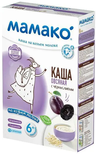 МАМАКО каша мол. овсянка 200г Чернослив (Флори д.о.о., СЕРБИЯ)