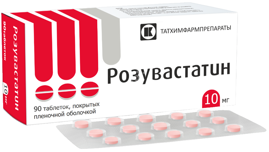 РОЗУВАСТАТИН табл. п.п.о. 10мг N90 (Татхимфармпрепараты, РФ)