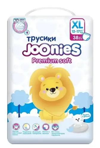 ДЖОНИС (JOONIES) подгузники-трусики 12-17кг р.XL N38 (Куанжоу Джан Джан Синитари Проодактс, КИТАЙ)