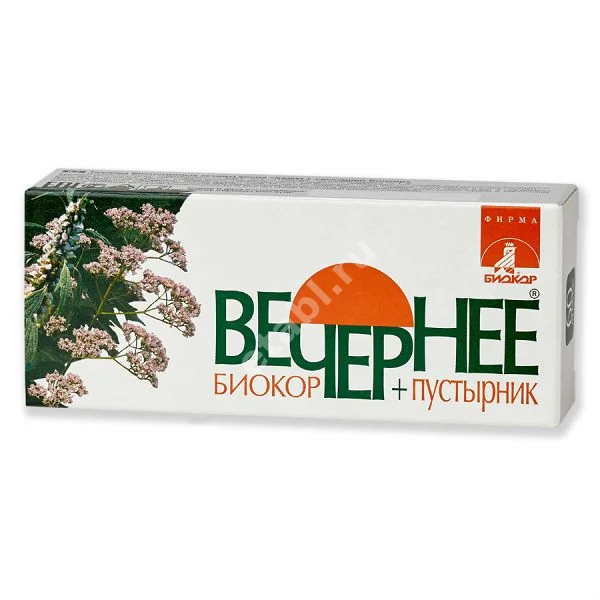 ВЕЧЕРНЕЕ ПЛЮС Валериана+пустырник драже N60 (Биокор Фирма ООО, РФ)
