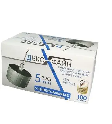 ИГЛЫ К РУЧКАМ-ИНЪЕКТОРАМ Дексфайн р.G32 0.23х5мм N100 (НИНБО, КИТАЙ)