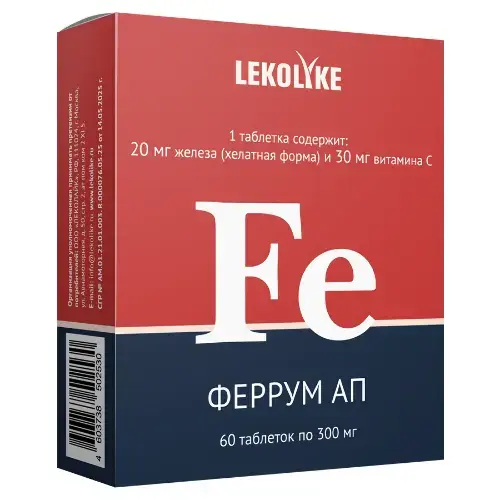 ФЕРРУМ АП Леколайк табл. 0.3г N60 (Биостандарт НПО, РФ)