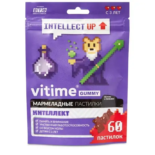 ВИТАЙМ (VITIME) Интеллект мармеладные 3+ пастилки жев. 2.5г N60 Кола (ВТФ ООО, РФ)