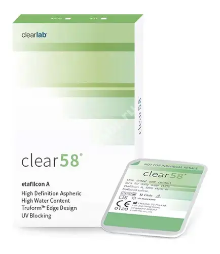 ЛИНЗЫ КОНТАКТНЫЕ Clear 58 6шт традиц 1месяц б/цв дневн Sph -8.00 8.7 (Клиарлэб, СИНГАПУР)