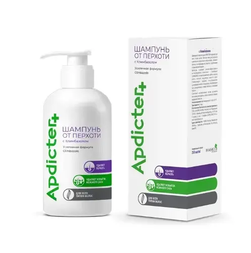 АПДИКТЕР (APDICTER) шампунь от перхоти с Климбазолом 250мл (Хасико-Фарм, РФ)