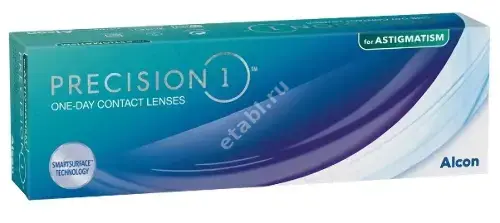 ЛИНЗЫ КОНТАКТНЫЕ Alcon Precision1 for Astigmatism 30шт традиц 1день дневн б/цв -2.50/-1.25/180 8.5 (АЛКОН, СИНГАПУР)