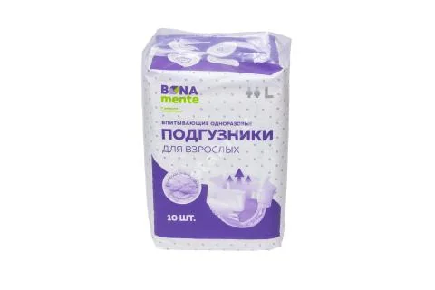 БОНА МЕНТЕ подгузники д/взрослых р.L N10 (Кванчжоу Тианру Леди & Бэйбиз Гигиен Саппл, КИТАЙ)