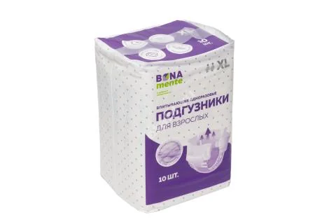 БОНА МЕНТЕ подгузники д/взрослых р.XL N10 (Кванчжоу Тианру Леди & Бэйбиз Гигиен Саппл, КИТАЙ)